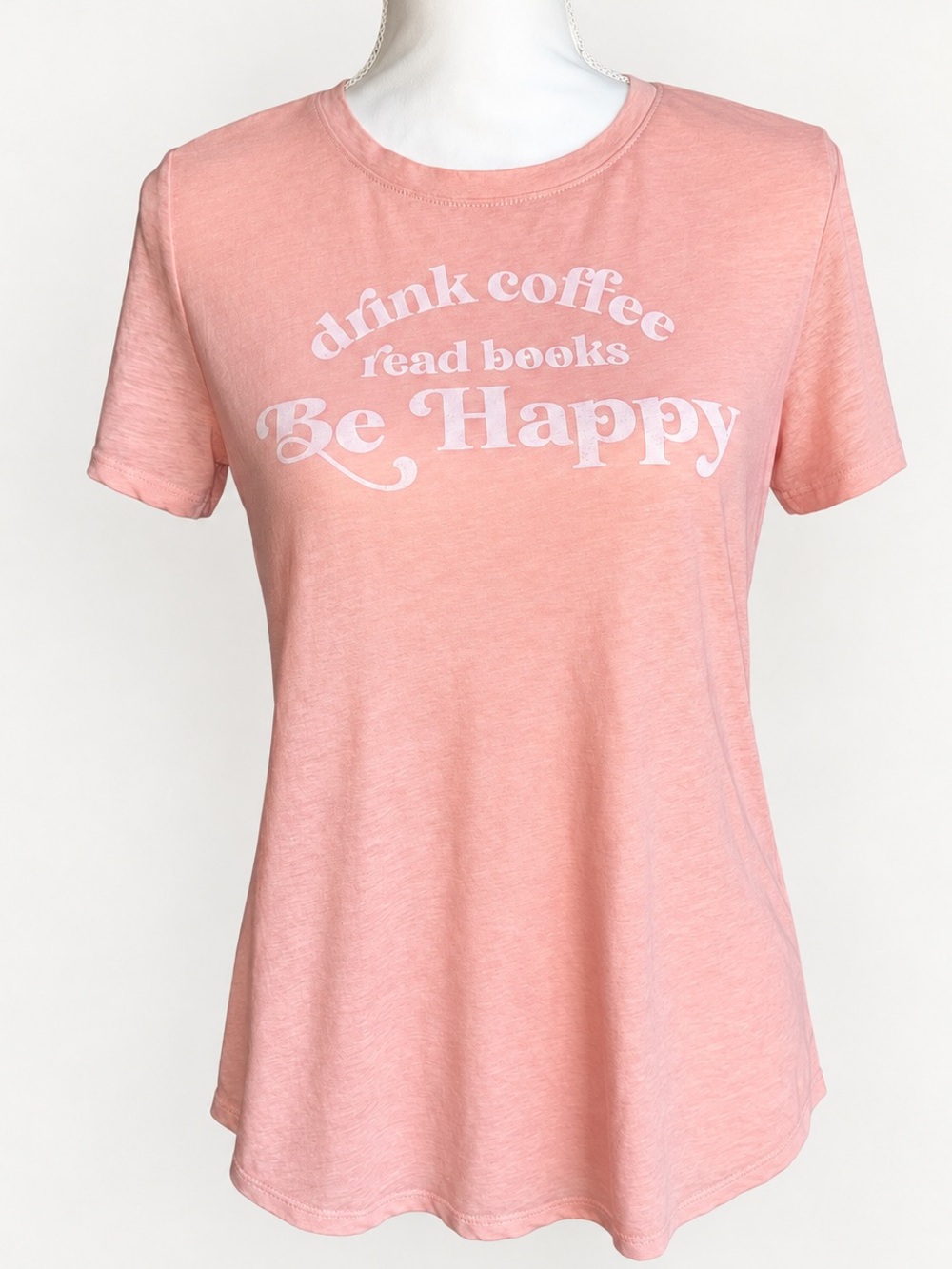 Maurices Pink “Drink Coffee Read Books Be Happy” Graphic Tee S